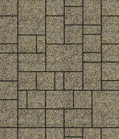 Тротуарная плитка "МЮНХЕН" - Б.2.ФСМ.6 Гранит Жёлтый с чёрным, комплект из 4 видов плит