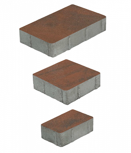 Тротуарная плитка "СТАРЫЙ ГОРОД" - А.1.ФСМ.4 Листопад гладкий Клинкер, комплект из 3 видов плит