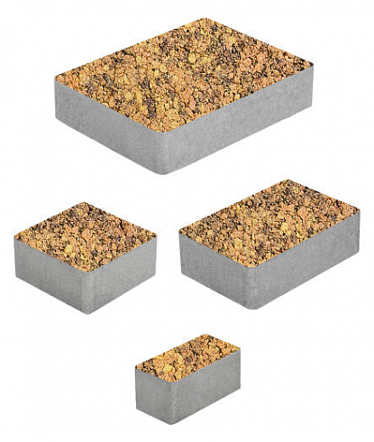 Тротуарные плиты "МЮНХЕН" - Б.2.ФСМ.6 Листопад гранит Саванна, комплект из 4 видов плит
