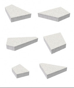 Тротуарные плиты "ОРИГАМИ" - Б.4.ФСМ.8 Стоунмикс Белый, комплект из 6 видов плит