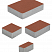 Тротуарные плиты "МЮНХЕН" - Б.2.ФСМ.6 Стандарт Красный, комплект из 4 видов плит