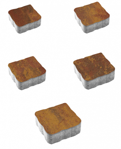 Тротуарные плиты "АНТИК" - Б.3.А.6 Листопад гладкий Осень, комплект из 5 видов плит