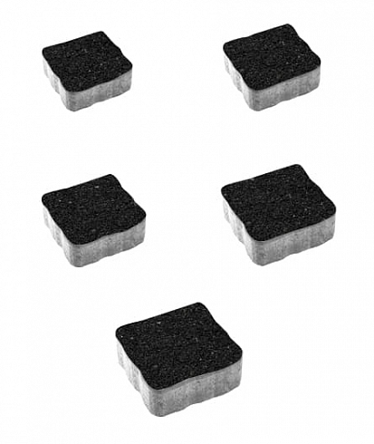 Тротуарная плитка "АНТИК" - Б.3.А.6 Стоунмикс Чёрный, комплект из 5 видов плит