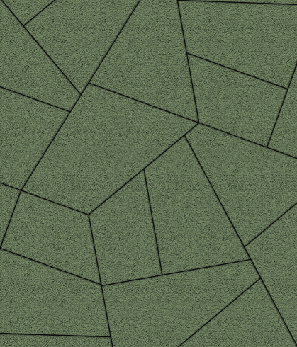 Тротуарные плиты "ОРИГАМИ" - Б.4.ФСМ.8 Стандарт (Гладкий) Зелёный, комплект из 6 видов плит