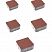 Тротуарные плиты "АНТИК" - Б.3.А.6 Гранит Красный комплект из 5 видов плит