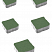 Тротуарные плиты "АНТИК" - Б.3.А.6 Стандарт Зеленый, комплект из 5 видов плит