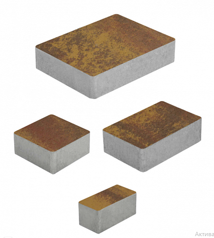 Тротуарные плиты "МЮНХЕН" - Б.2.ФСМ.6 Листопад гладкий Осень, комплект из 4 видов плит