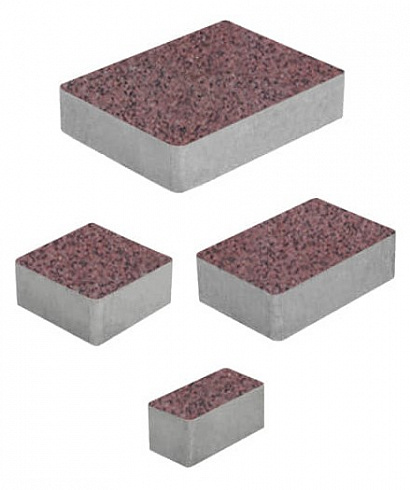 Тротуарная плитка "МЮНХЕН" - Б.2.ФСМ.6 Гранит Красный с чёрным, комплект из 4 видов плит
