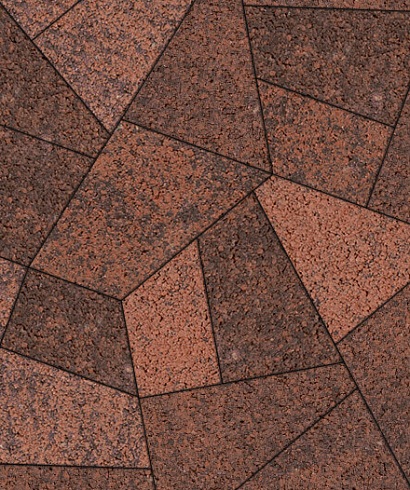 Тротуарные плиты "ОРИГАМИ" - Б.4.ФСМ.8 Листопад гранит Клинкер, комплект из 6 видов плит