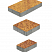 Тротуарная плитка "СТАРЫЙ ГОРОД" - А.1.ФСМ.4 Листопад гранит Каир, комплект из 3 видов плит