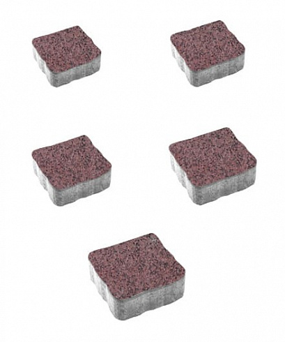 Тротуарные плиты "АНТИК" - Б.3.А.6 Гранит Красный с чёрный комплект из 5 видов плит