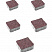 Тротуарные плиты "АНТИК" - Б.3.А.6 Гранит Красный с чёрный комплект из 5 видов плит