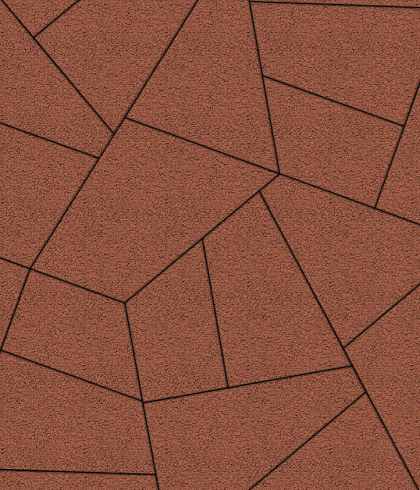 Тротуарные плиты "ОРИГАМИ" - Б.4.ФСМ.8 Стандарт (Гладкий) Красный, комплект из 6 видов плит