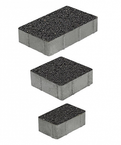 Тротуарные плиты "СТАРЫЙ ГОРОД" - Б.1.ФСМ.6 Гранит Чёрный, комплект из 3 видов плит
