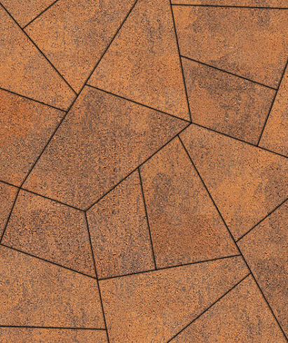 Тротуарные плиты "ОРИГАМИ" - Б.4.ФСМ.8 Листопад гранит Саванна, комплект из 6 видов плит