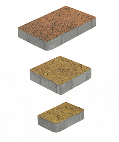 Тротуарная плитка "СТАРЫЙ ГОРОД" - А.1.ФСМ.4 Листопад гранит Саванна, комплект из 3 видов плит
