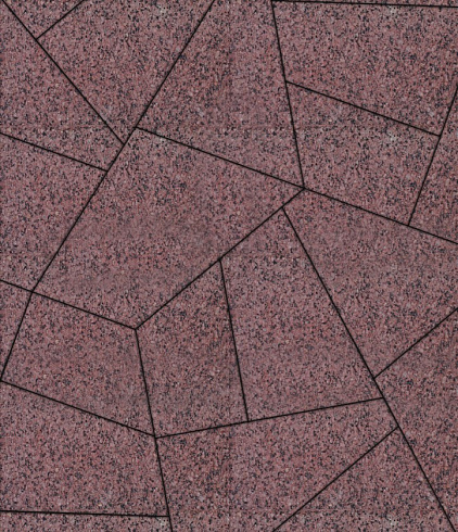 Тротуарные плиты "ОРИГАМИ" - Б.4.ФСМ.8 Гранит Красный с чёрным, комплект из 6 видов плит