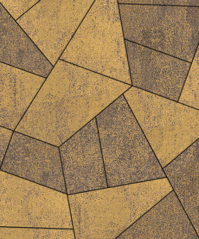 Тротуарные плиты "ОРИГАМИ" - Б.4.ФСМ.8 Листопад гранит Янтарь, комплект из 6 видов плит