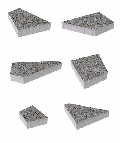Тротуарные плиты "ОРИГАМИ" - Б.4.ФСМ.8 Стоунмикс Кремовый с чёрным, комплект из 6 видов плит