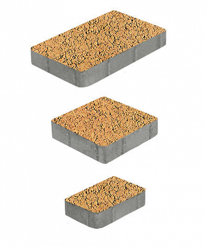 Тротуарная плитка "СТАРЫЙ ГОРОД" - А.1.ФСМ.4 Листопад гранит Сахара, комплект из 3 видов плит
