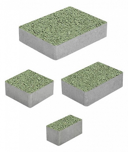 Тротуарная плитка "МЮНХЕН" - Б.2.ФСМ.6 Гранит Зелёный, комплект из 4 видов плит