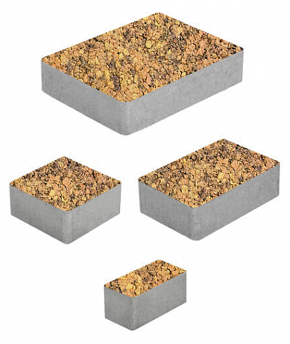 Тротуарные плиты "МЮНХЕН" - Б.2.ФСМ.6 Листопад гладкий Саванна, комплект из 4 видов плит