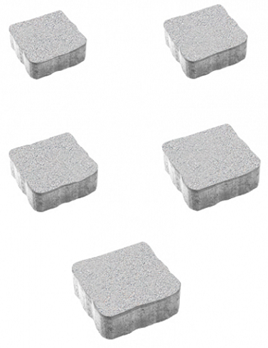 Тротуарные плиты "АНТИК" - Б.3.А.6 Стандарт Белый, комплект из 5 видов плит