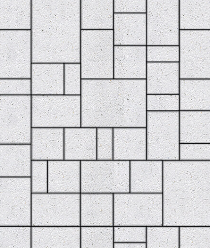 Тротуарная плитка "МЮНХЕН" - Б.2.ФСМ.6 Стоунмикс Белый, комплект из 4 видов плит