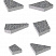 Тротуарные плиты "ОРИГАМИ" - Б.4.ФСМ.8 Гранит Серый с чёрным, комплект из 6 видов плит