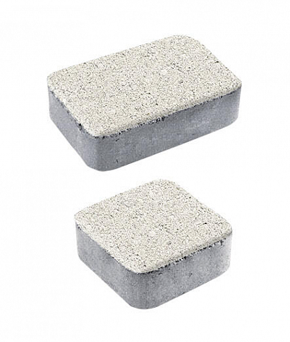 Тротуарные плиты "КЛАССИКО" - А.1.КО.4 Гранит Белый, комплект из 2 видов плит
