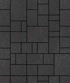 Тротуарная плитка "МЮНХЕН" - Б.2.ФСМ.6 Гранит Чёрный, комплект из 4 видов плит