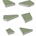 Тротуарные плиты "ОРИГАМИ" - Б.4.ФСМ.8 Гранит Зелёный, комплект из 6 видов плит