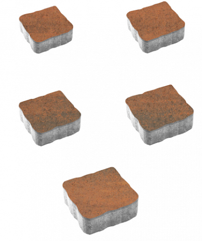 Тротуарные плиты "АНТИК" - Б.3.А.6 Листопад гладкий Мустанг, комплект из 5 видов плит
