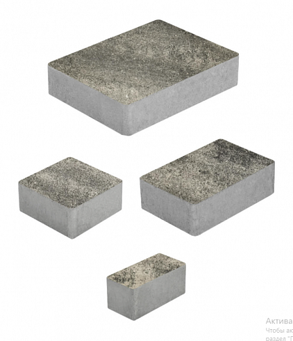 Тротуарные плиты "МЮНХЕН" - Б.2.ФСМ.6 Листопад гладкий Антрацит, комплект из 4 видов плит