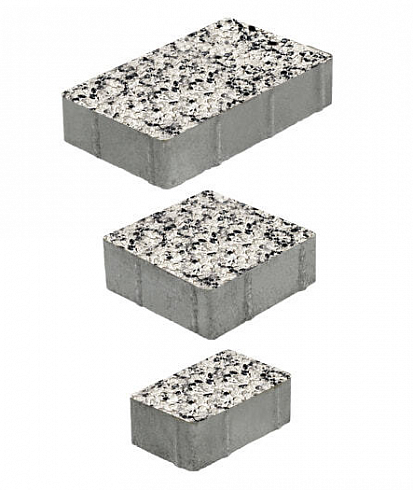 Тротуарная плитка "СТАРЫЙ ГОРОД" - Б.1.ФСМ.6 Стоунмикс Бело-чёрный, комплект из 3 видов плит