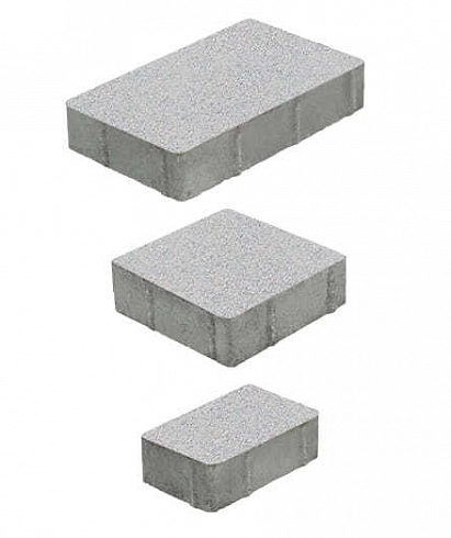 Тротуарная плитка "СТАРЫЙ ГОРОД" - А.1.ФСМ.4 Cтандарт Серый, комплект из 3 видов плит