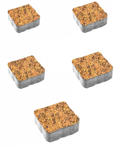 Тротуарные плиты "АНТИК" - Б.3.А.6 Листопад гладкий Саванна, комплект из 5 видов плит