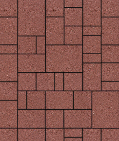 Тротуарные плиты "МЮНХЕН" - Б.2.ФСМ.6 Стандарт Красный, комплект из 4 видов плит