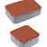 Тротуарная плитка "КЛАССИКО" - А.1.КО.4 Стандарт Красный, комплект из 2 видов плит